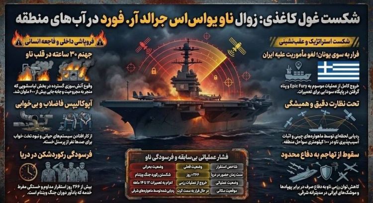 شکست غول کاغذی؛ زوال ناو یواس‌اس جرالد آر.فورد در آب‌های منطقه