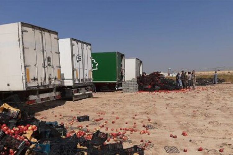7 کامیون گوجه فرنگی و سیب قاچاق ایرانی در عراق اتلاف شد