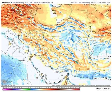 بارش پراکنده و کاهش دما در شمال کشور؛ طوفان گردوخاک در شرق