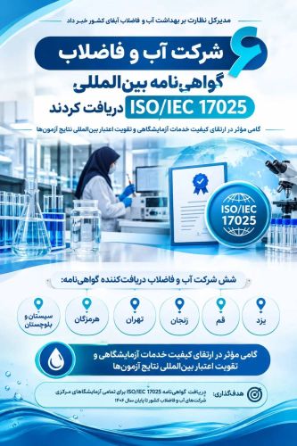 6 شرکت آب و فاضلاب گواهی‌نامه ISO/IEC 17025 دریافت کردند/ گامی مؤثر در ارتقای کیفیت خدمات آزمایشگاهی و تقویت اعتبار بین‌المللی نتایج آزمون‌ه