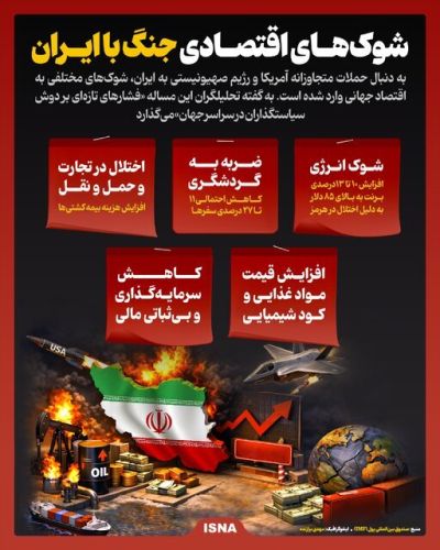 شوکهای اقتصادی جنگ با ایران در یک نگاه شوکهای اقتصادی جنگ با ایران در یک نگاه